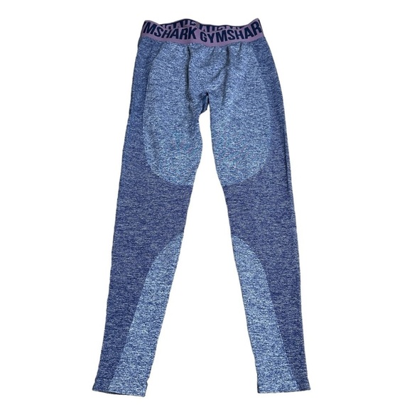 Gymshark Flex blue grey heather stretch leggings medium - Picture 3 of 5